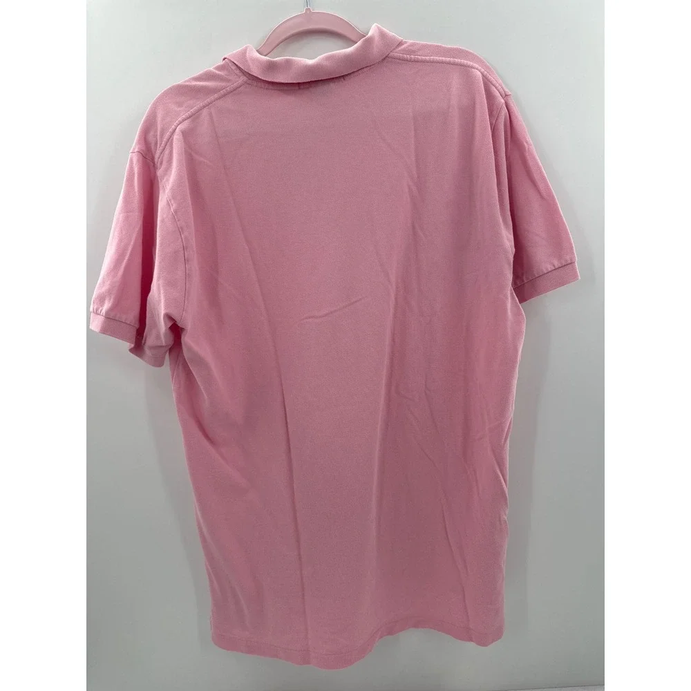 Polo Ralph Lauren Mens Pink Short Sleeve Pique Polo Shirt‎ Green Pony Size L
